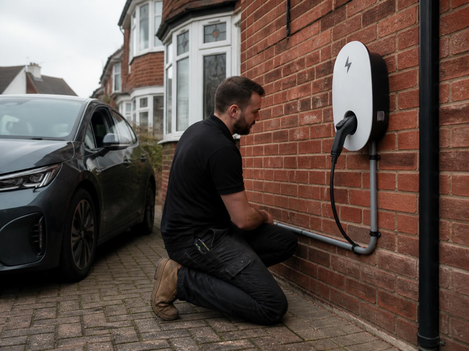 Voy Electrical fitting a 7kW EV charger to a Bristol home